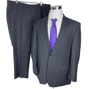 Patrick James Performance 2 Piece Suit Grey Plaid